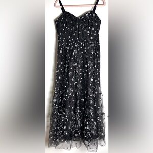Vintage Betsey Johnson Starry Night Mesh Dress | 2000s Celestial Coquette Maxi